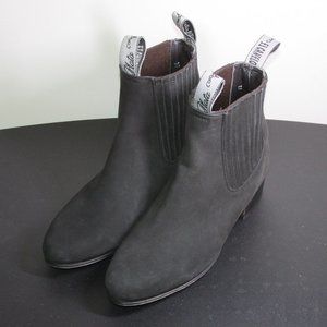 El Canelo Plata Botín Charro Plata Buck Negro LS - Men's US 8.5/Mex 27